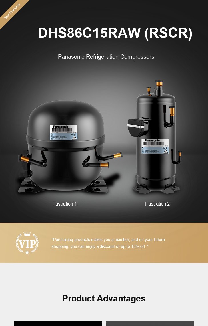 Panasonic Compressor DHS86C15RAW (RSCR), technical parameters pdf, structure diagram